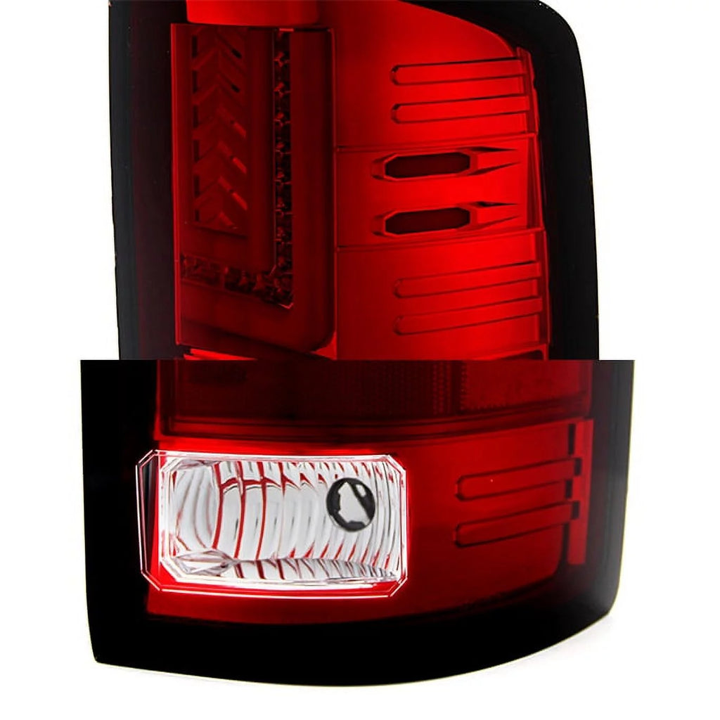 For 14-18 Sierra 1500 15-19 Sierra 2500HD 3500HD Pickup Red Clear LED Tail Lights U131