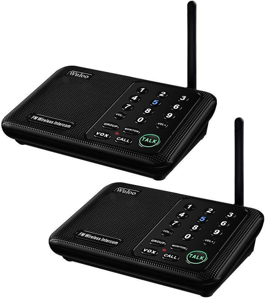 Wireless Intercom System, 2 Packs, White, 5280 Feet Range F801376