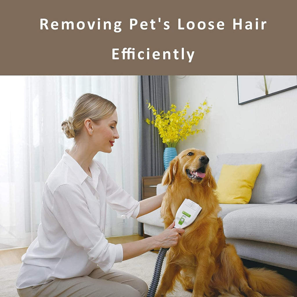 Cordless Pet Vacuum Cleaner with Grooming Brush, Stainless Comb Teeth Shedding Tool Kit I1269