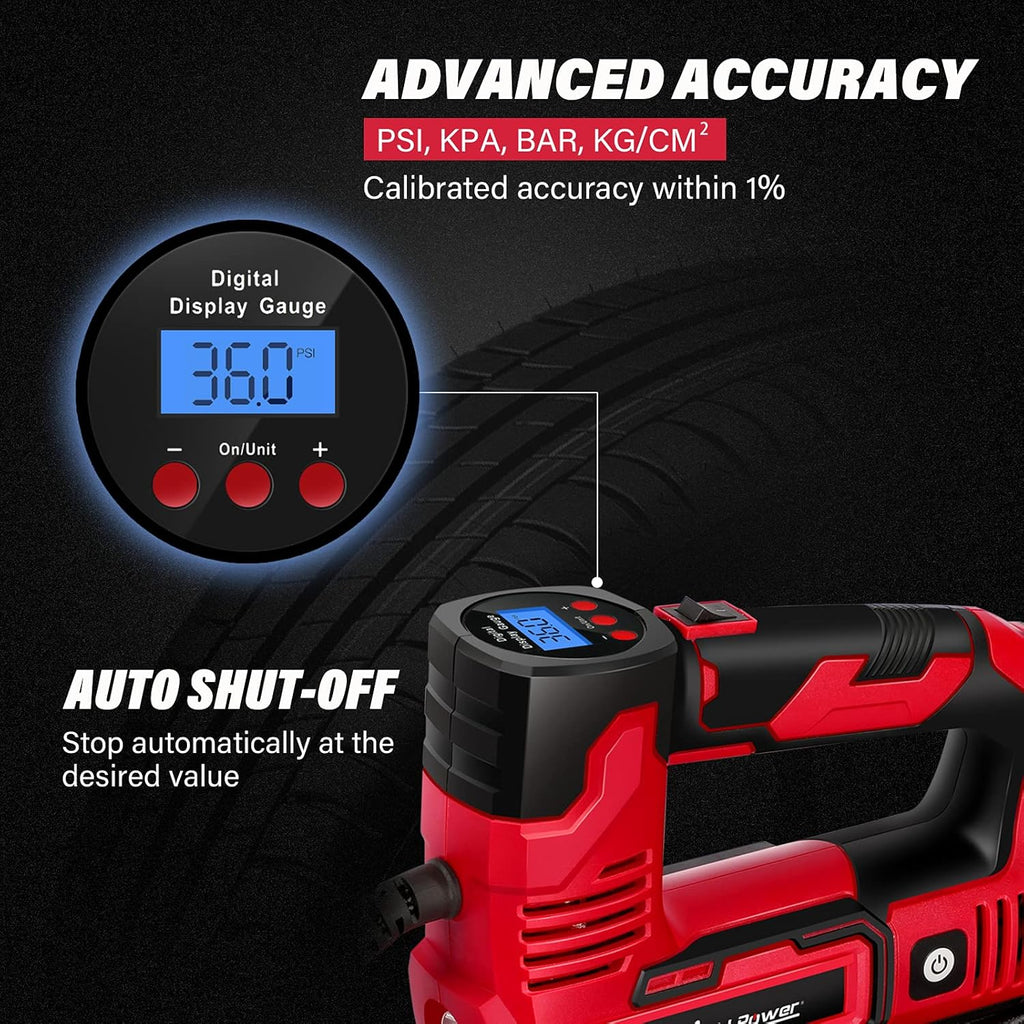 20V Cordless Portable Air Compressor Tire Inflator 150PSI Q3676