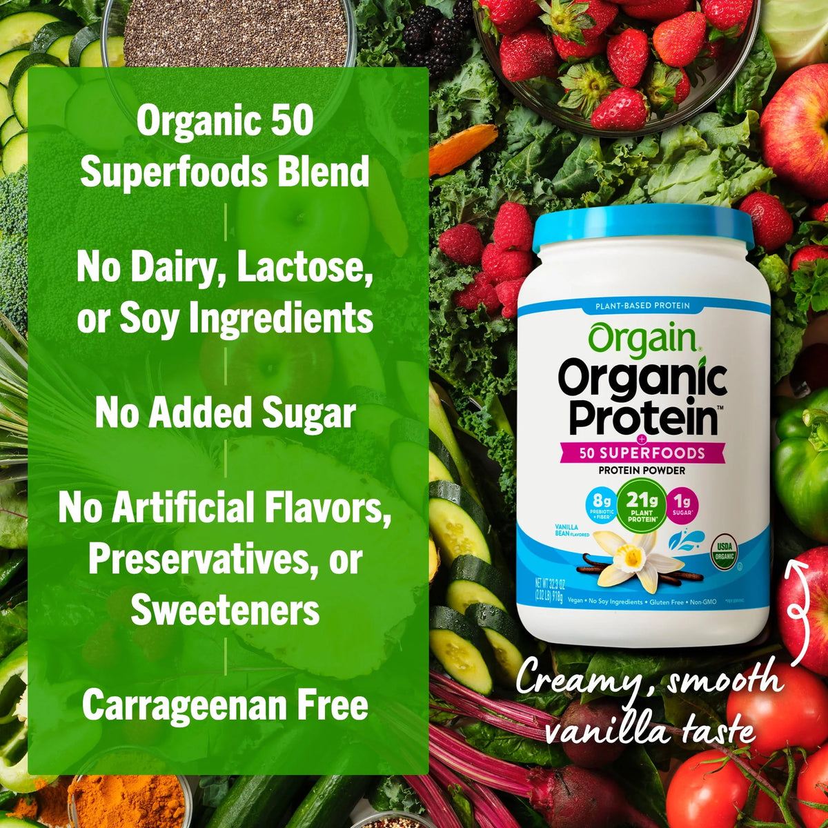 Vanilla Bean 21g Protein Plant Based Protein Powder Y7290