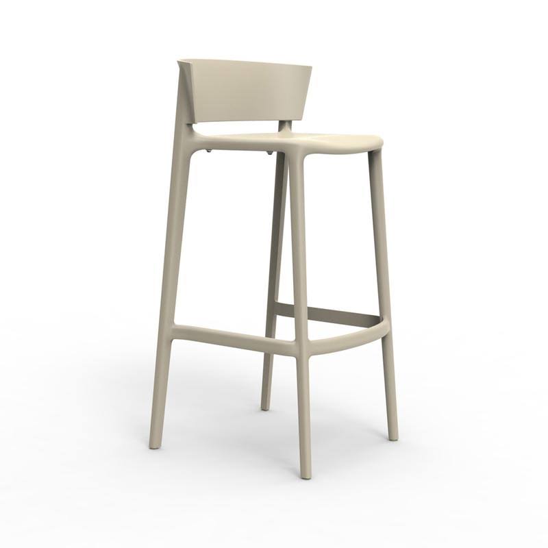 White Patio Bar Stool P9947