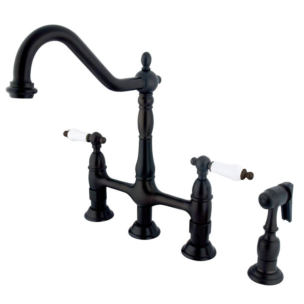 Polished Nickel Kitchen Faucet with Brass Sprayer O949957
