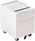 2 Drawer Metal File Cabinet with Lock and Casters Q246