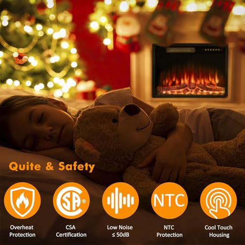 White Fireplace TV Stand with Electric Fireplace V21461