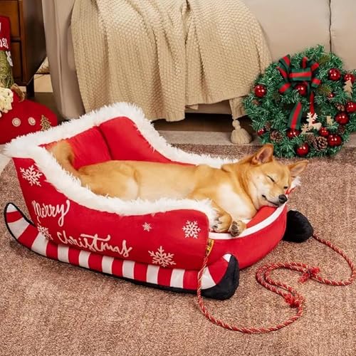 Christmas Themed Pet Sleigh Bed M3962