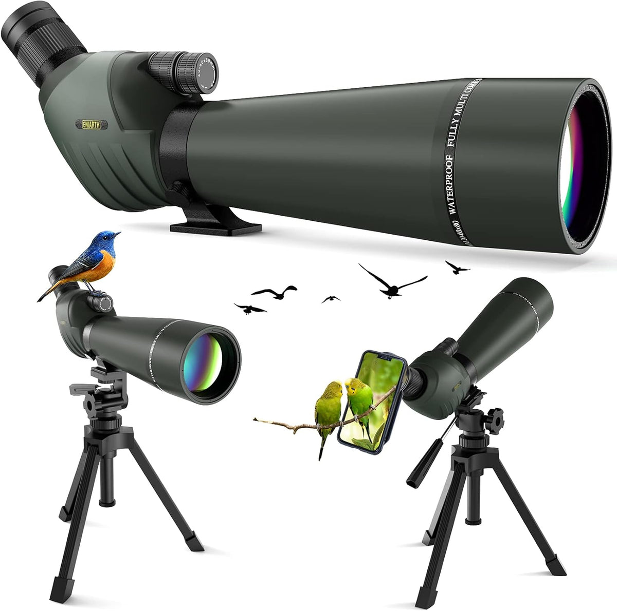 20-60x80 HD Spotting Scope with Tripod H93857