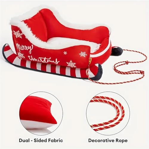 Christmas Themed Pet Sleigh Bed M3962