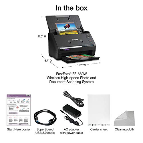 Black Wireless Photo and Document Scanning System F7624