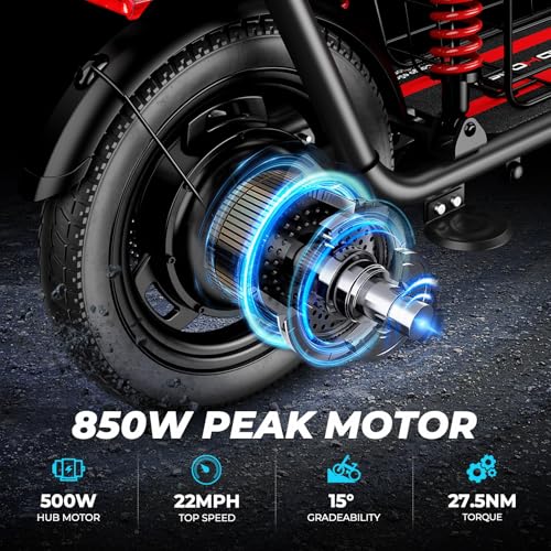 850W Peak Electric Scooter with Seat, 22MPH, 25 Miles Range, 14" Pneumatic Tire, Folding E Scooter Z684054