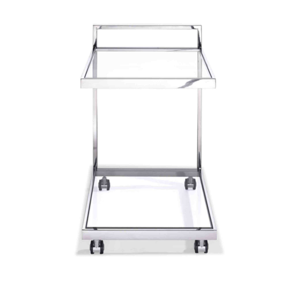 Clear Glass Side Table/Bar Cart W54933