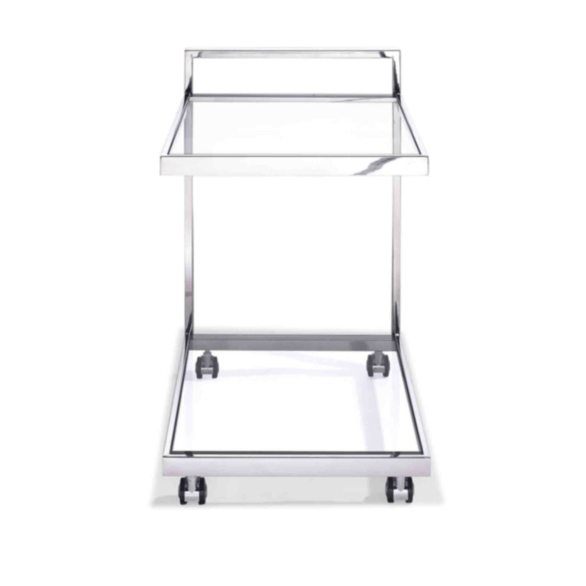 Clear Glass Side Table/Bar Cart W54933