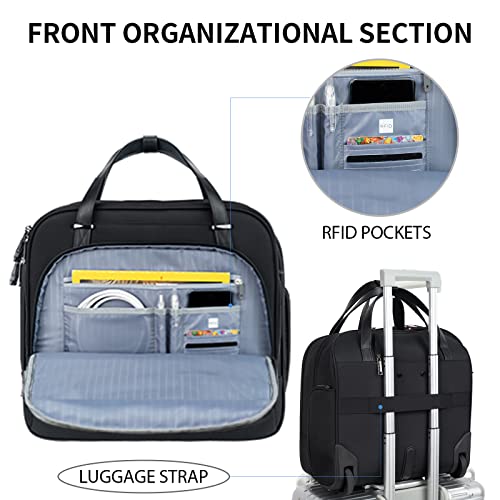 Black Rolling Laptop Bag with Wheels Z221