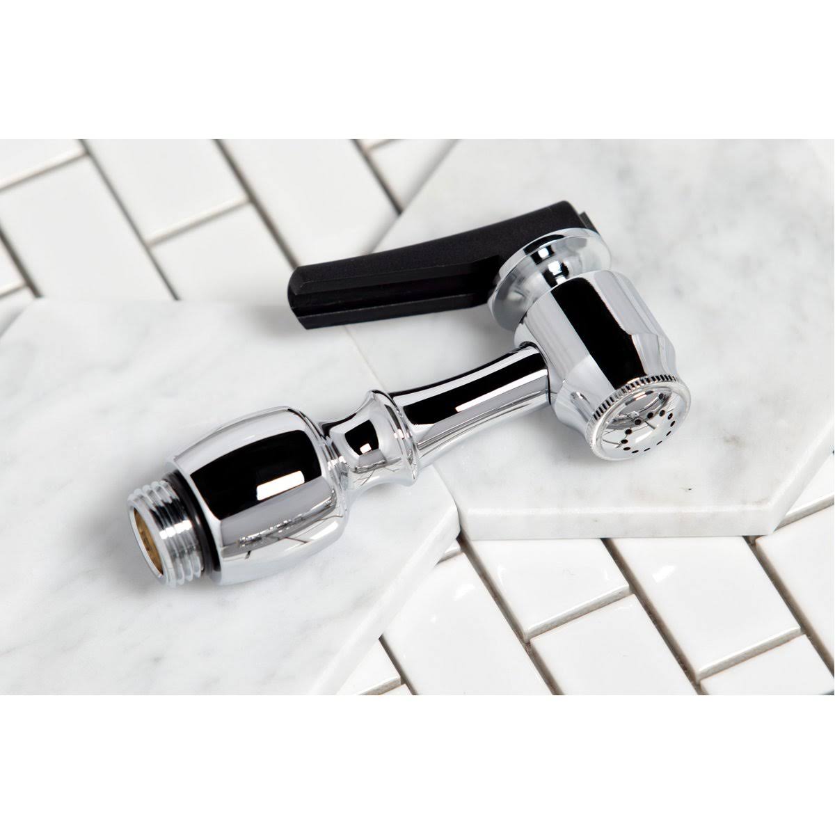 Polished Nickel Kitchen Faucet with Brass Sprayer O949957