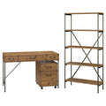 48W Writing Desk with Mobile File Cabinet and Bookcase T123