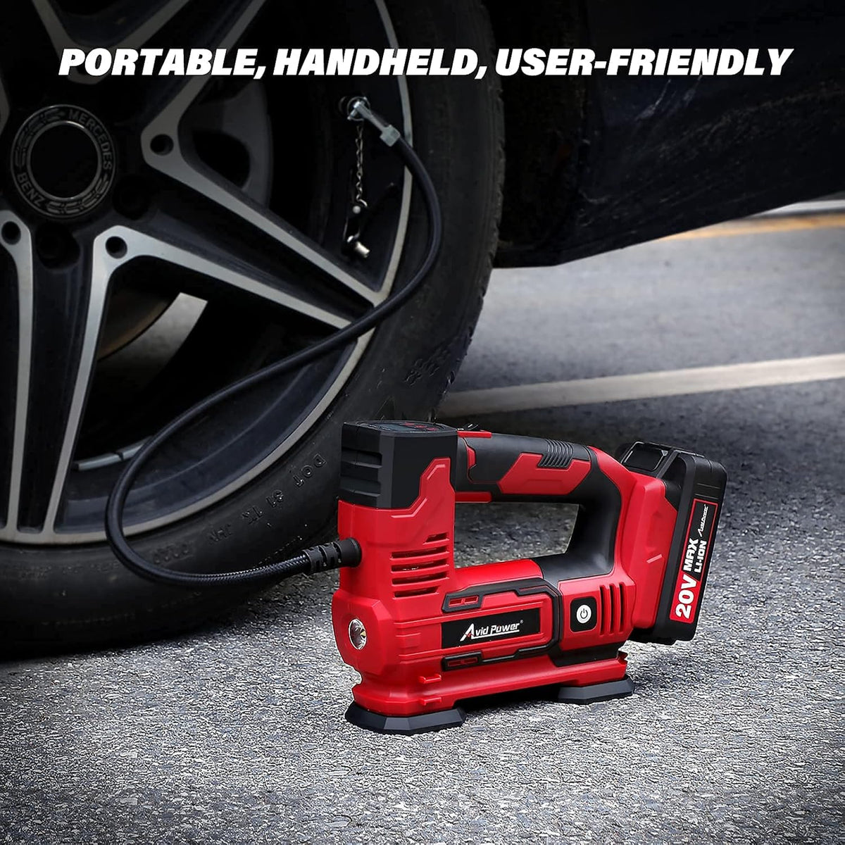 20V Cordless Portable Air Compressor Tire Inflator 150PSI Q3676