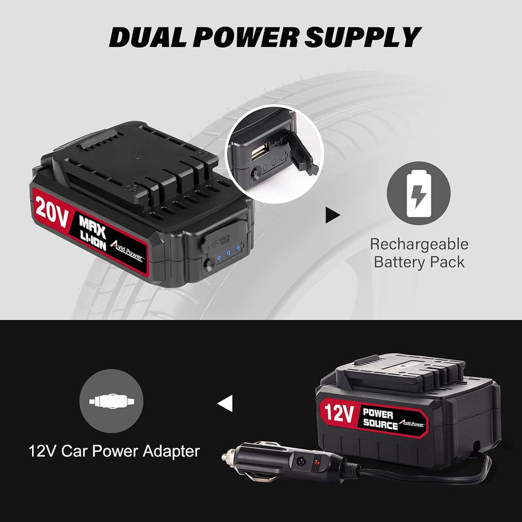 20V Cordless Portable Air Compressor Tire Inflator 150PSI Q3676