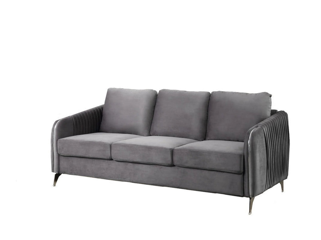 Gray Velvet Living Room Set X34345
