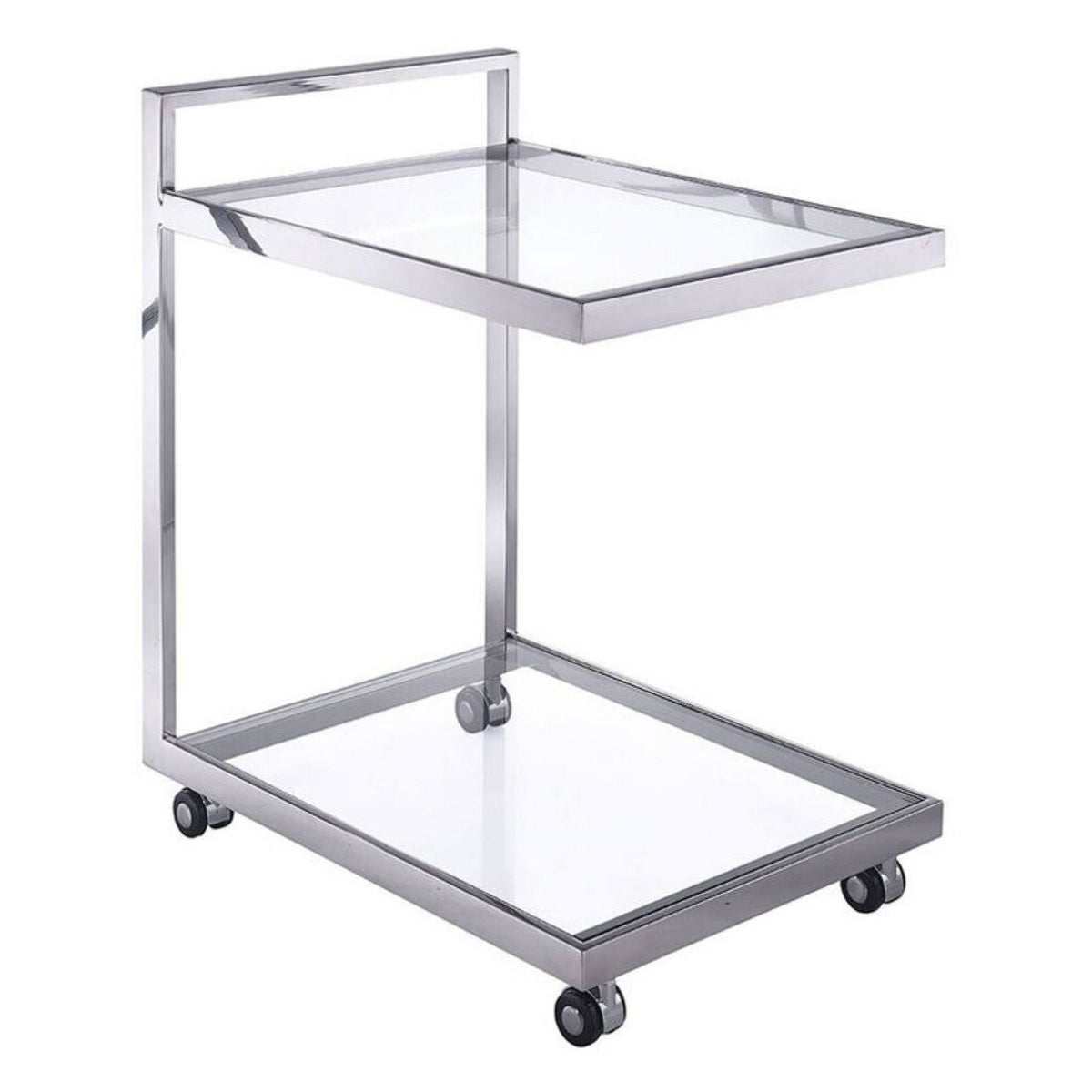 Clear Glass Side Table/Bar Cart W54933