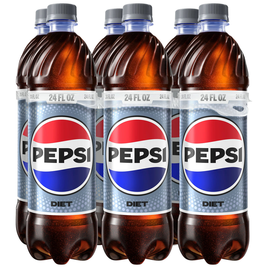 24 fl oz 6 Pack Diet Pepsi Cola Soda Pop G358384
