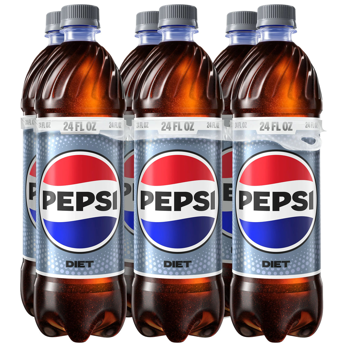 24 fl oz 6 Pack Diet Pepsi Cola Soda Pop G358384