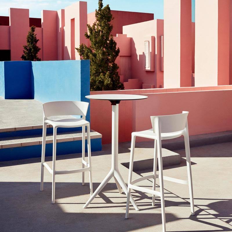 White Patio Bar Stool P9947