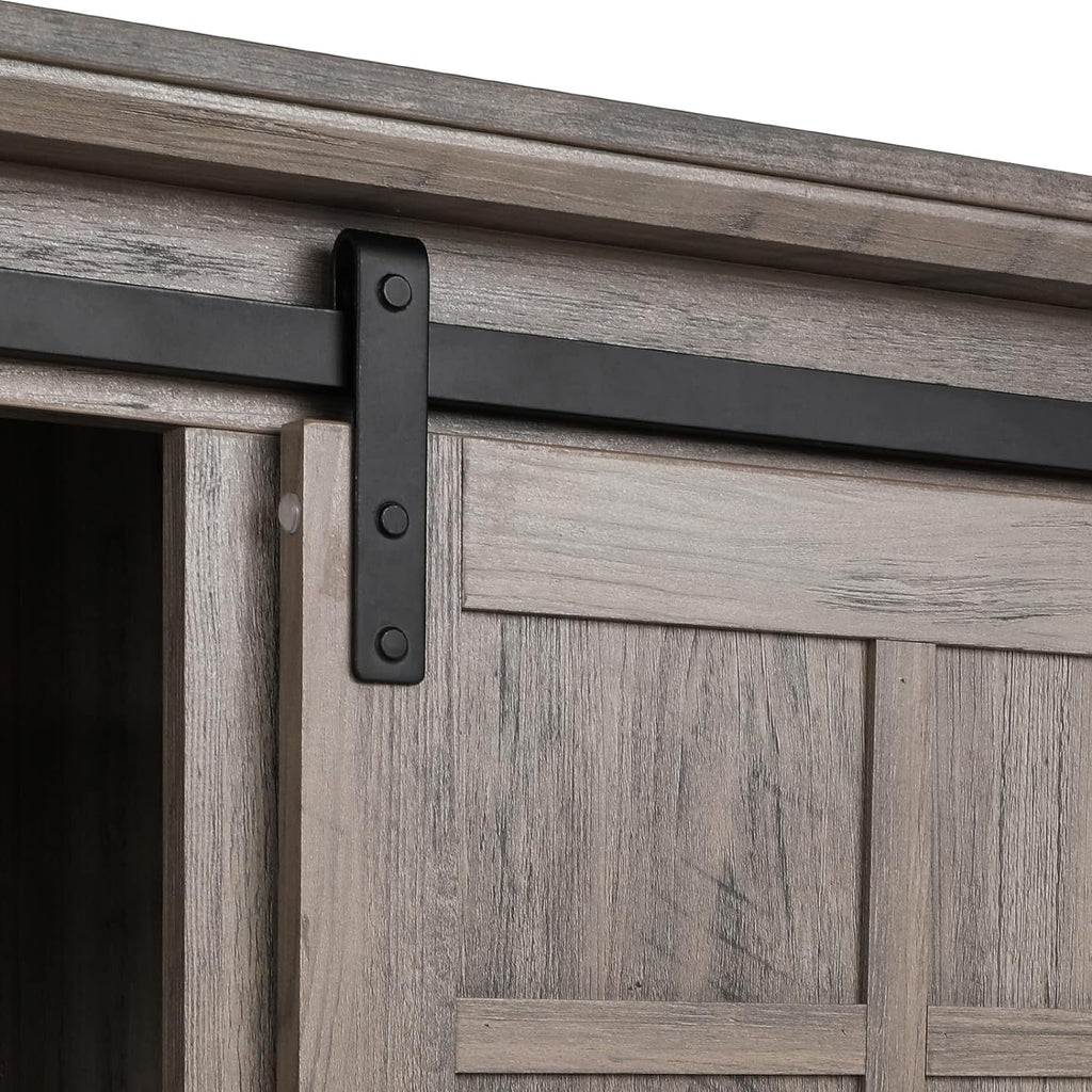 Gray Wash Farmhouse TV Stand with Electric Fireplace N886974