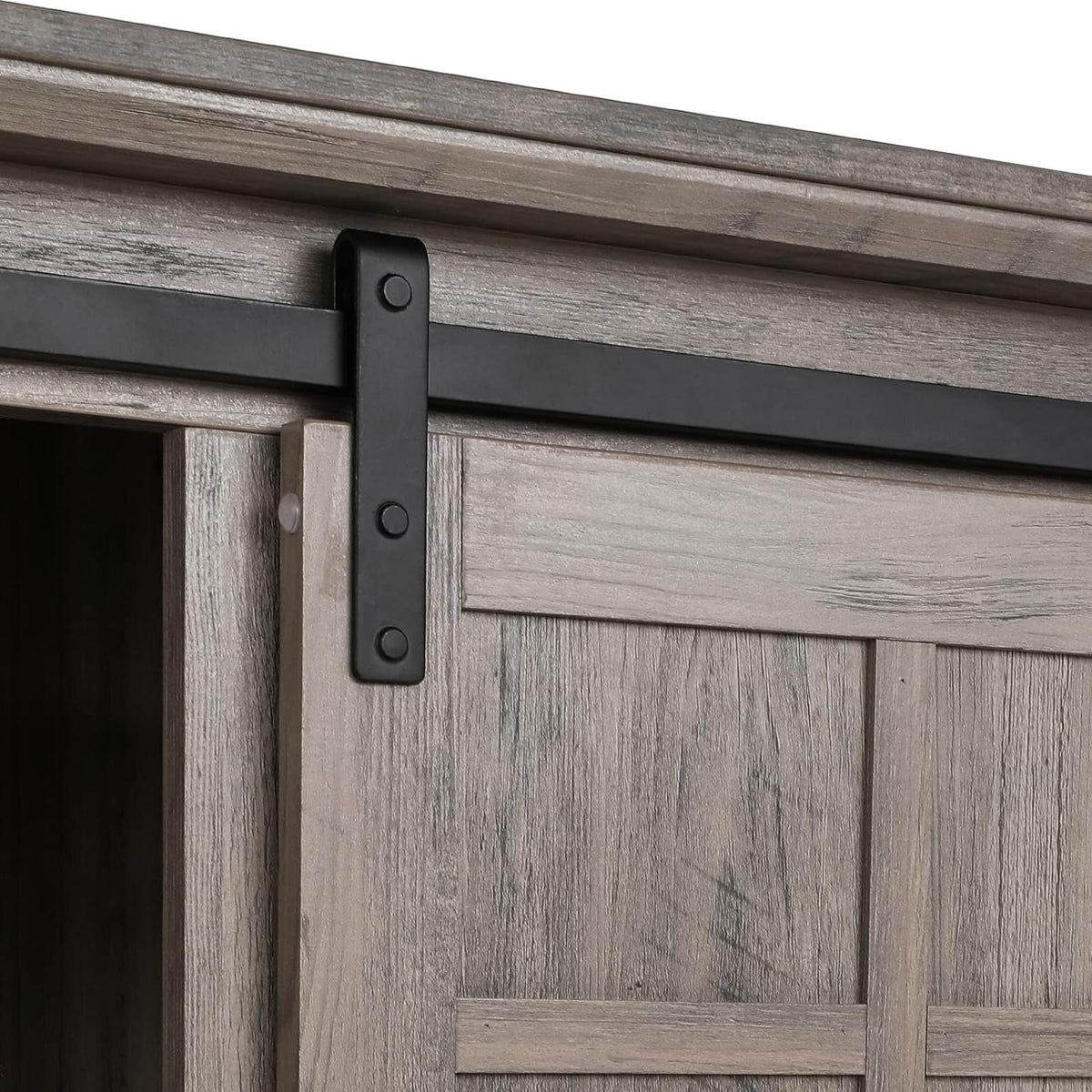 Gray Wash Farmhouse TV Stand with Electric Fireplace N886974