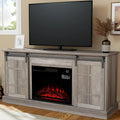 Gray Wash Farmhouse TV Stand with Electric Fireplace N886974