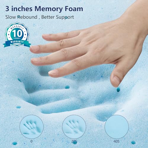 3 Inch Gel Memory Foam Mattress Topper, King M952404