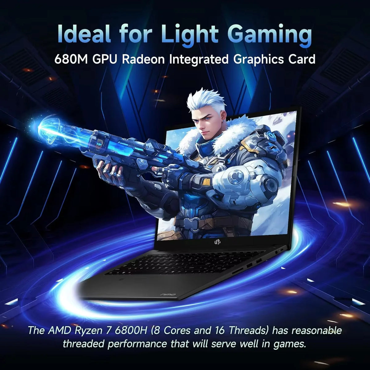 17.3" IPS FHD Gaming Laptop, AMD Ryzen 7 6800H 32GB DDR5 RAM 1TB SSD AMD Radeon 680M GPU S752