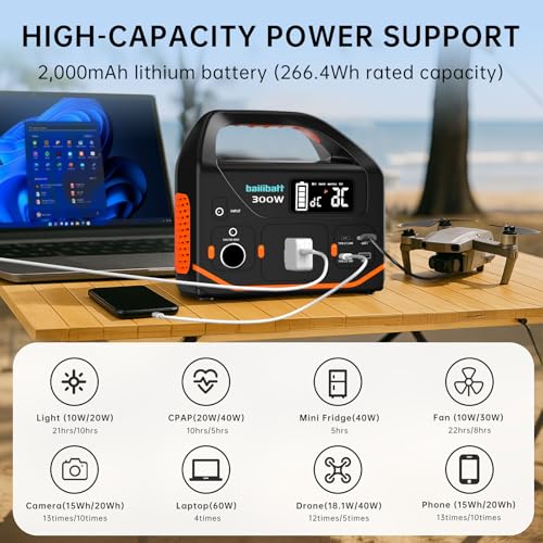 300W 266wh Lithium Portable Power Station with 120V AC Outlet V5405