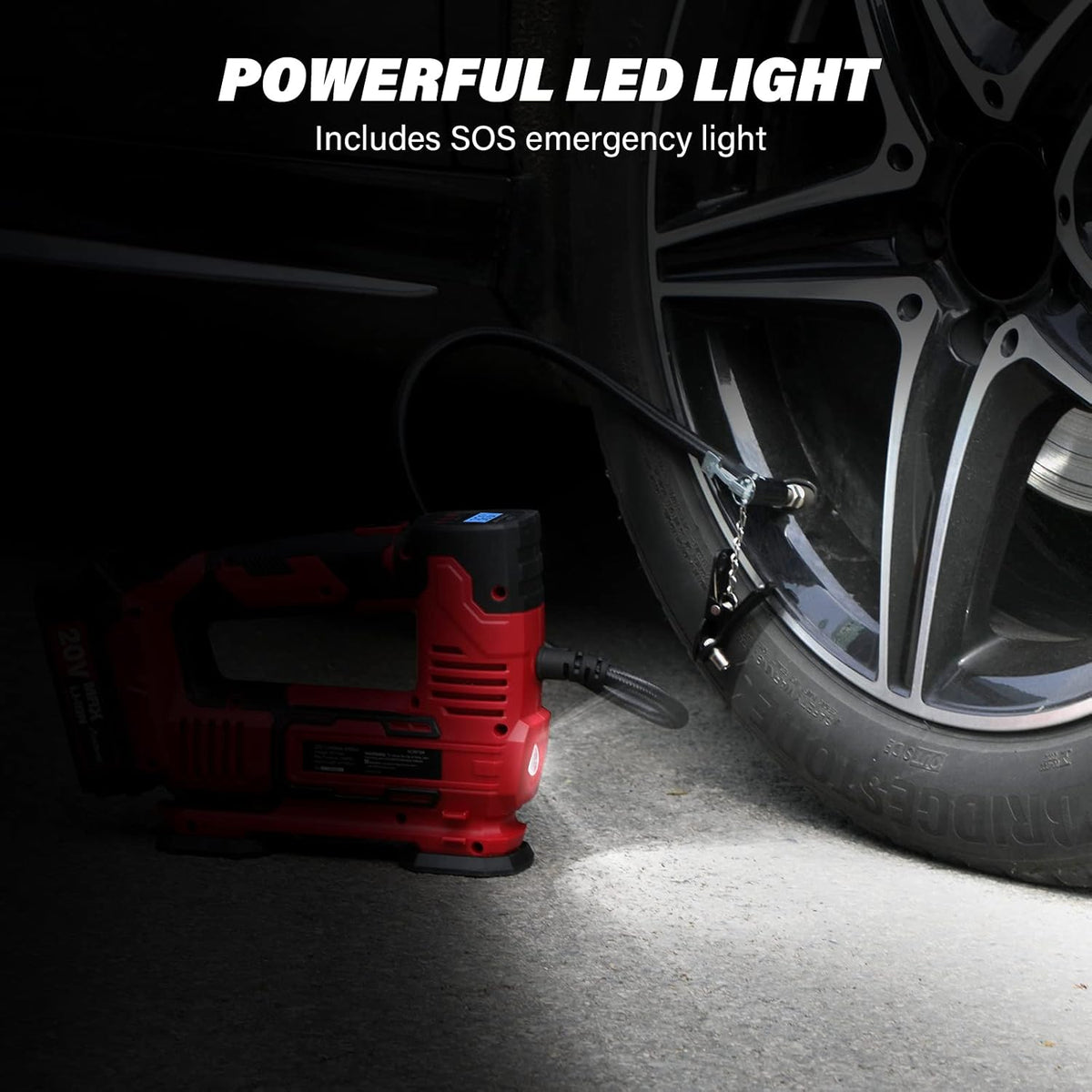 20V Cordless Portable Air Compressor Tire Inflator 150PSI Q3676