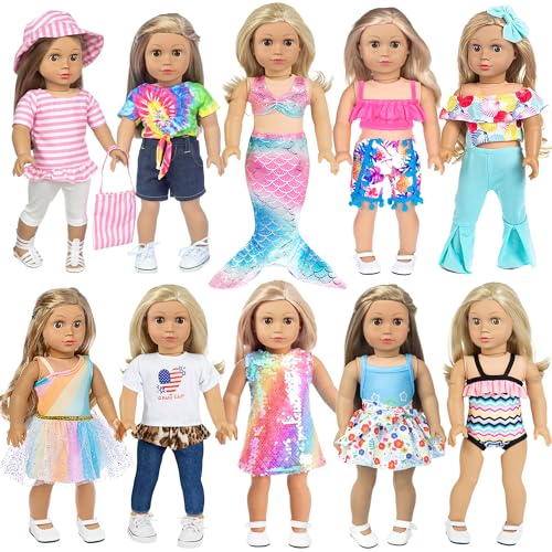 18 Inch Doll Fashion Clothes 10 Sets X602154
