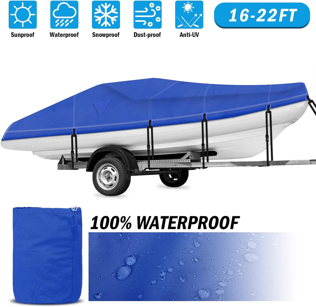 Heavy Duty 600D Waterproof Trailerable Boat Cover W81378