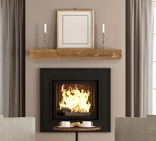 60" Rustic Wood Fireplace Mantel Floating Shelf Y870011