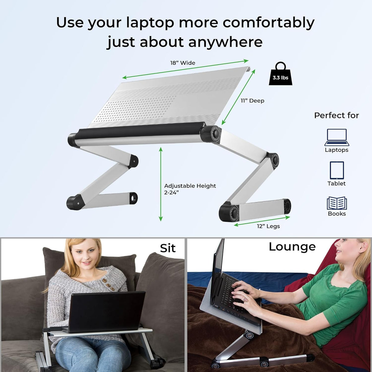 Adjustable Height Aluminum Laptop Cooling Stand B811612