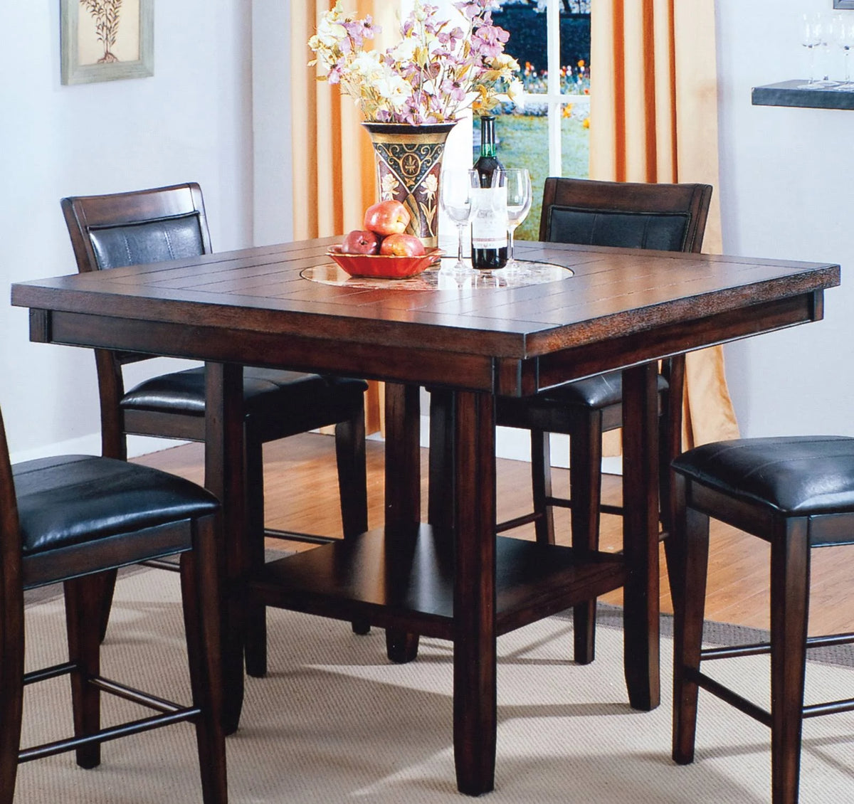 Counter Height Table with Lazy Susan Z288352