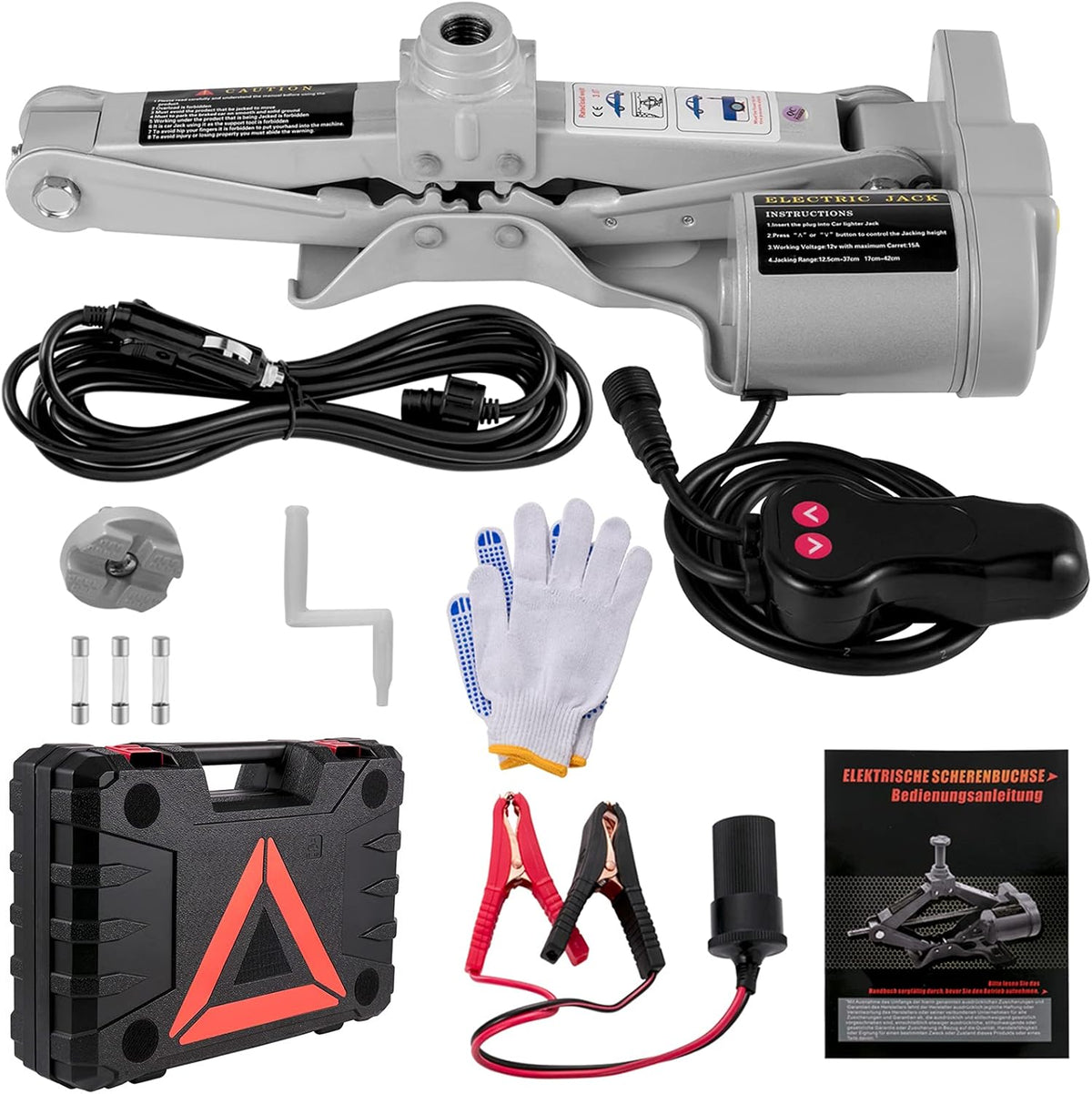 Electric Car Jack 3 Ton 12V Scissor Jack with Tool Case H604