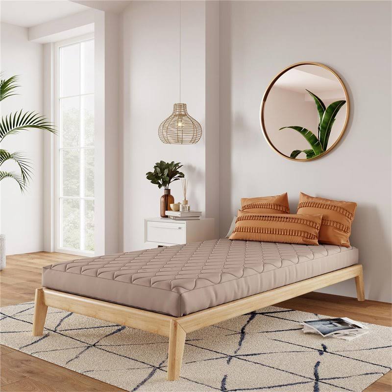 Quilted Twin Mattress with Removable Cover in Gray Y342770