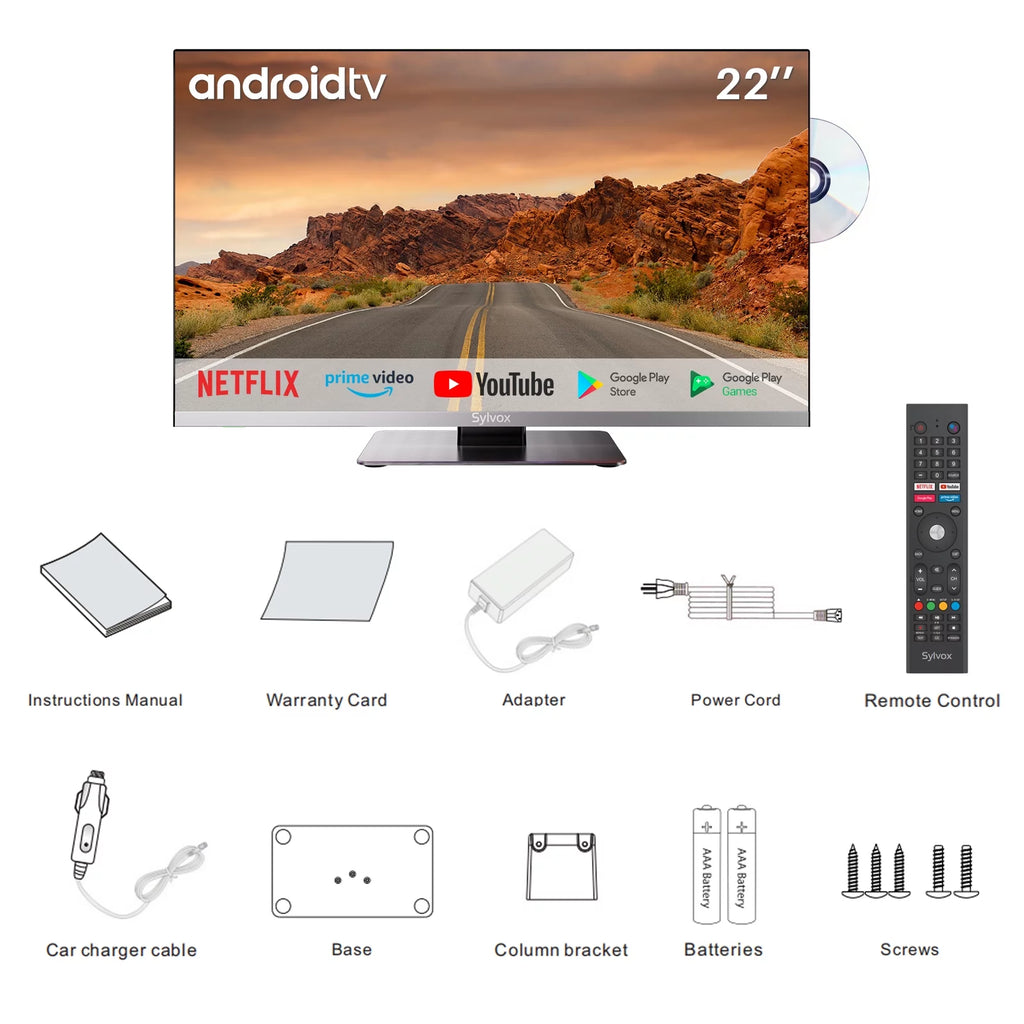 22 inch 12 Volt Smart TV with DVD Player P915