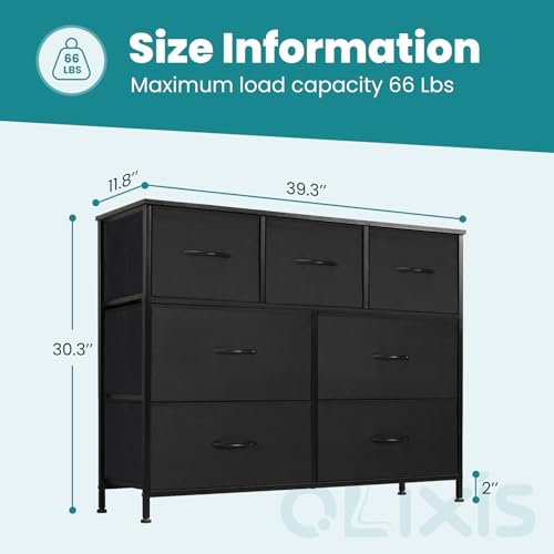 Black 8 Fabric Drawer Dresser with Wooden Top X380432