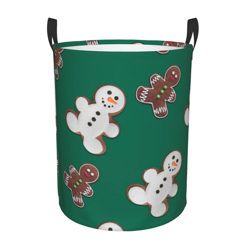Laundry Hamper With Leather Laundry Basket Waterproof Round Collapsible E965