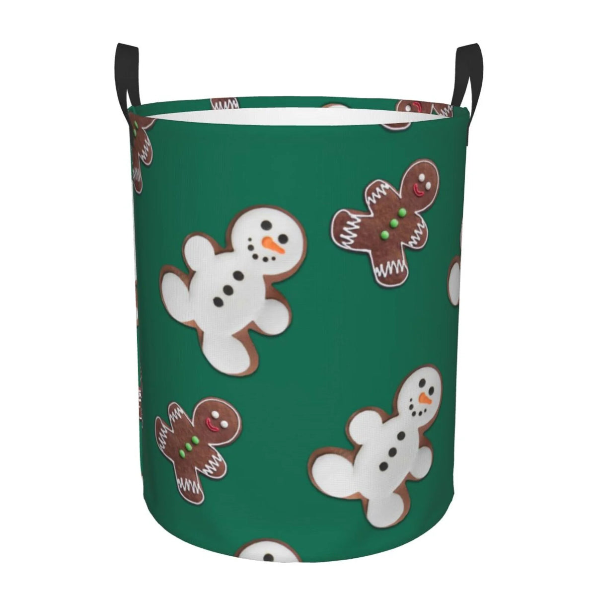Laundry Hamper With Leather Laundry Basket Waterproof Round Collapsible E965