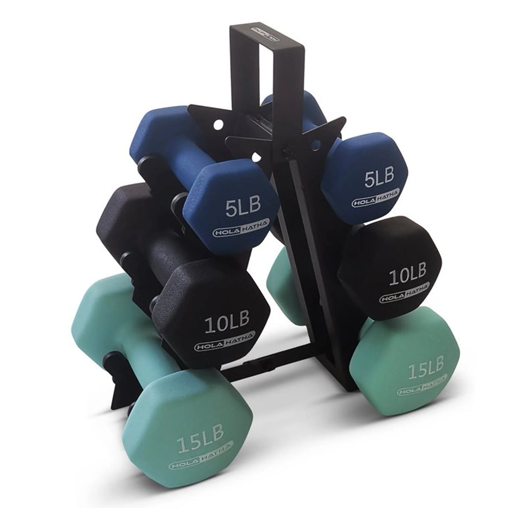 3, 5, and 8 Pound Dumbbell Hand Weight Set with Storage Rack G86668