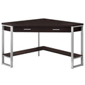 Cappuccino Corner Computer Desk with Silver Metal M189