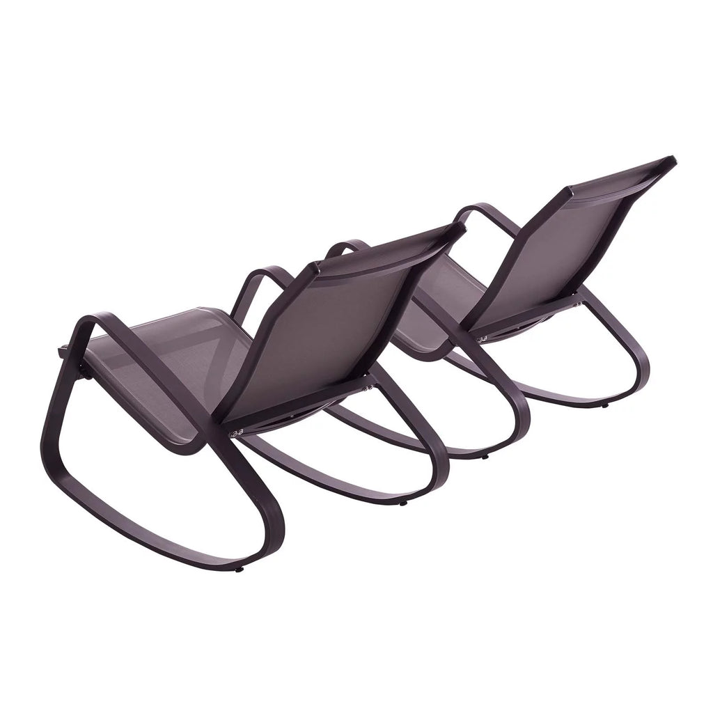 Black Aluminum Lounge Chair Set of Two I642