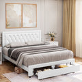 Queen Size Black PU Leather Upholstered Platform Bed Frame R2227