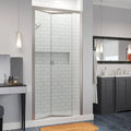 Folding Semi-Frameless Shower Door Brushed Nickel Clear L60014