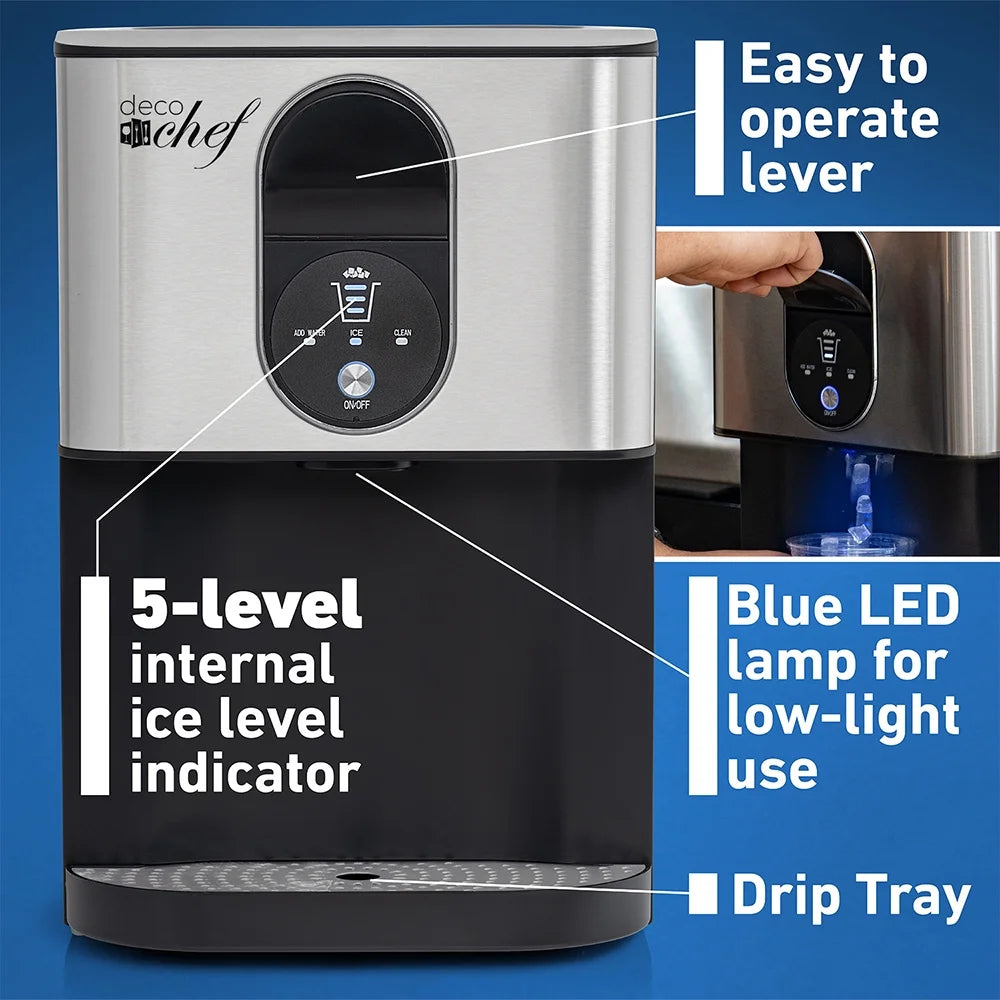 Self Dispensing Nugget Ice Maker Countertop 46LB Per Day O921